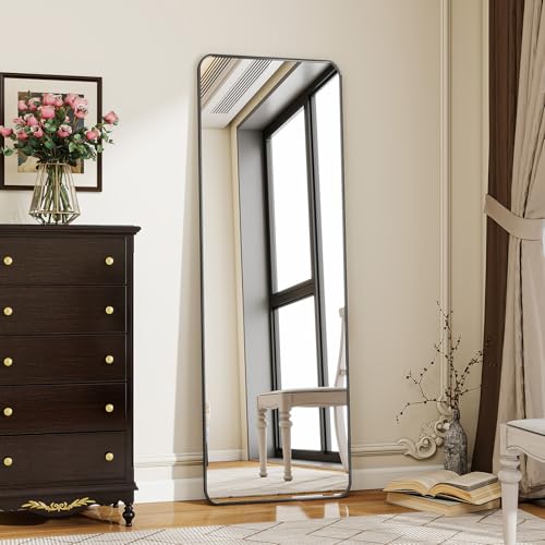 Produktbild: Koonmi standspiegel 40 x 150 cm ganzkörperspiegel mit ständer schwarz für schlafzimmer wohnzimmer