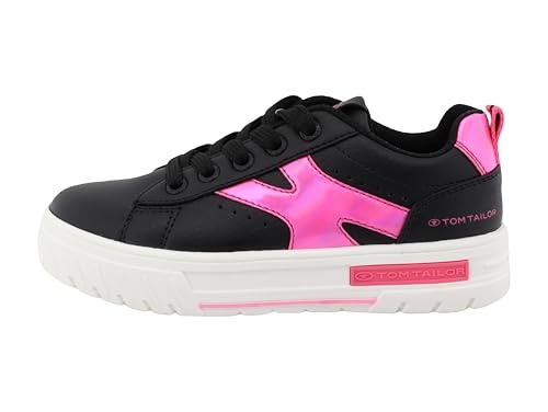 tom tailor sneaker schwarz-pink, größe 34 eu, damen schuhe