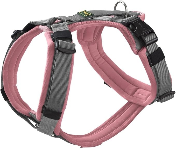hunter hundegeschirr maldon UP altrosa grau, gepolstert, reflektierend, verstellbar, M-L