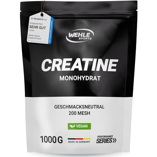 creatine monohydrat 1 kg pulver wehle sports 100% vegan micronisiert 200 mesh