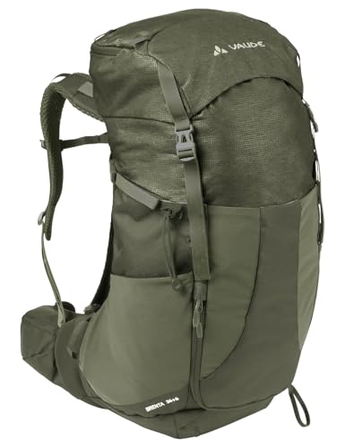 Wanderrucksack vaude brenta 36+6 l khaki, aeroflex 3d-rücken, regenhülle, 1.400 g