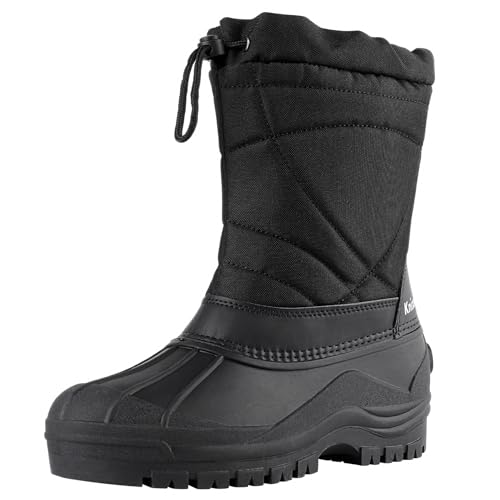 knixmax herren winterstiefel wasserdicht rutschfest gefüttert schwarz 45 eu