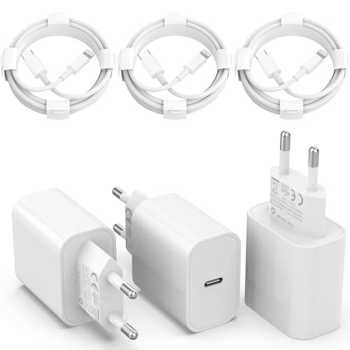 25W usb c ladegerät 3er pack mit 2m iphone ladekabel für iphone 14 pro max 13 12 11 xs se iPad