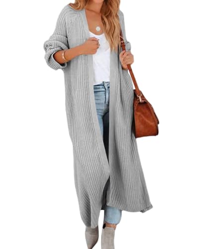 Tankaneo Damen oversized strickjacke langarm cardigan offen drapiert mantel