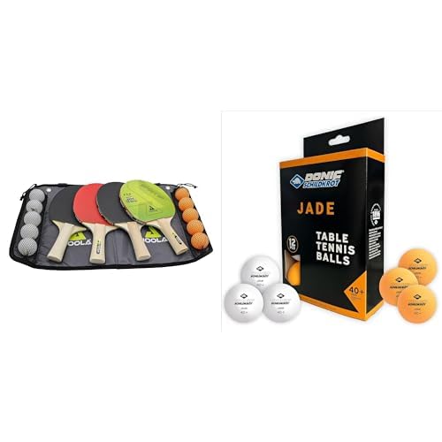 joola tischtennis set mit 4 schlägern, bällen und tragetasche