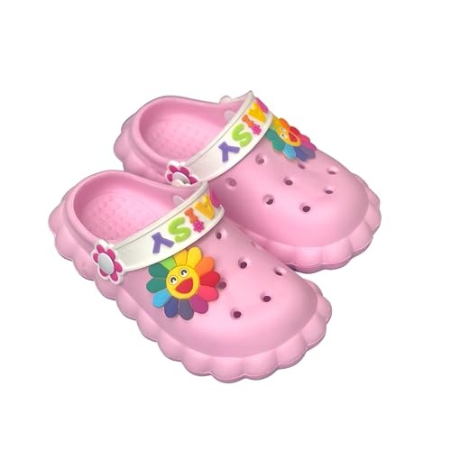 GOODEX Kinder Clogs Mädchen Gartenschuhe Strandschuhe Pantoletten Rosa 24-25 Sommerschuhe Gartensandalen