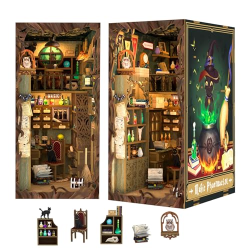 buchnook kit von cutebee, diy puppenhaus miniatur mit möbeln und led-licht