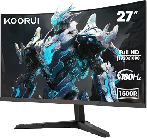 Produktbild: koorui 27 zoll curved gaming monitor 180hz fhd 1500r adaptive sync vesa 100x100
