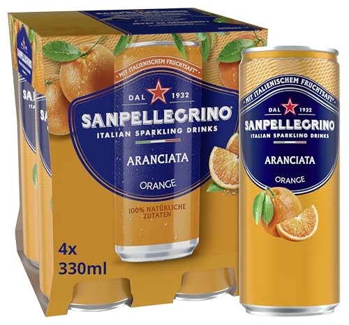 San Pellegrino Aranciata Orangen-Limonade 16% Saft 4x330ml Dosen