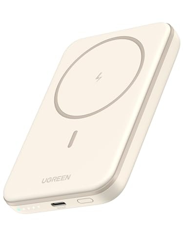 ugreen nexode wireless powerbank 5000 mah, magnetisch, usb-c, magsafe, kompatibel mit iphone 16/15/14/13/12, weiß