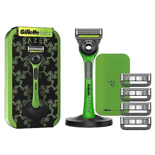 gillette labs rasierer mit reinigungs-element, 5 klingen, reise-etui, limited edition