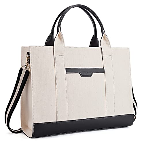 missnine laptoptasche damen 15,6 zoll canvas schultertasche tote bag für büro reise