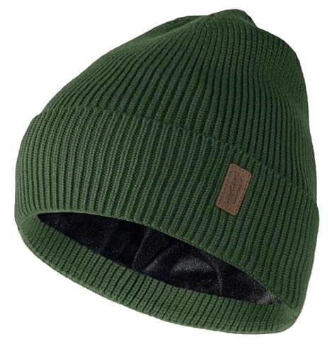 wmcaps beanie mütze herren unisex wintermütze strickmütze warme wollmütze armeegrün