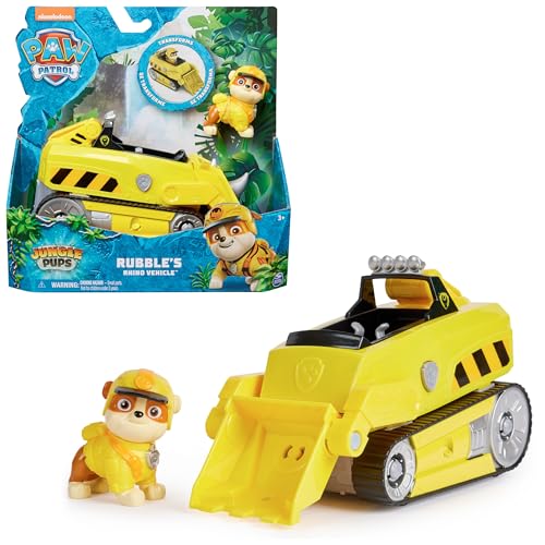 Produktbild: paw patrol nashorn-fahrzeug mit rubble-figur aus der jungle pups reihe