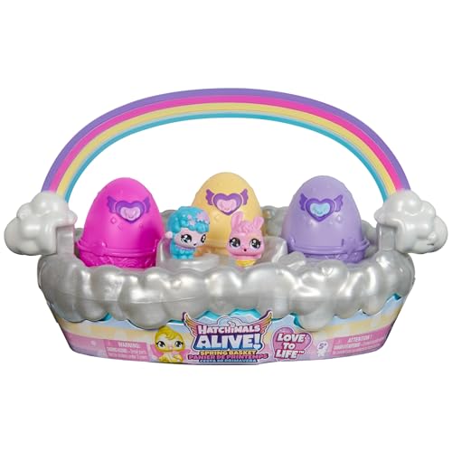 hatchimals alive frühlingskörbchen mit 3 selbstschlüpfenden eiern und 6 tierchen