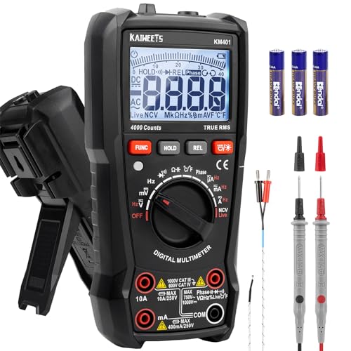 kaiweets multimeter digital 4000 zählungen true rms auto-range strommessgerät