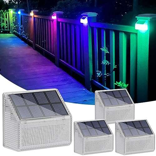 alinana solar lights, rgb farbwechselnde solarlampe für außen, wasserdicht, 4er pack