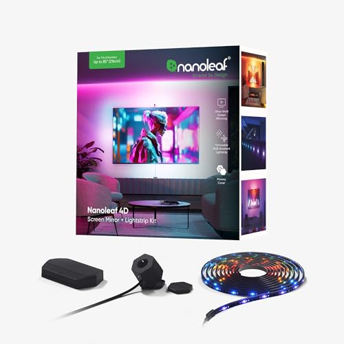 nanoleaf 4D screen mirror kit mit lightstrip für tv bis 85 zoll, rgbw, wlan, alexa, google