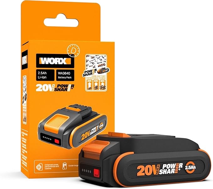 worx wa3640 akku 20v 2500mAh li-ion wiederaufladbar kompakt