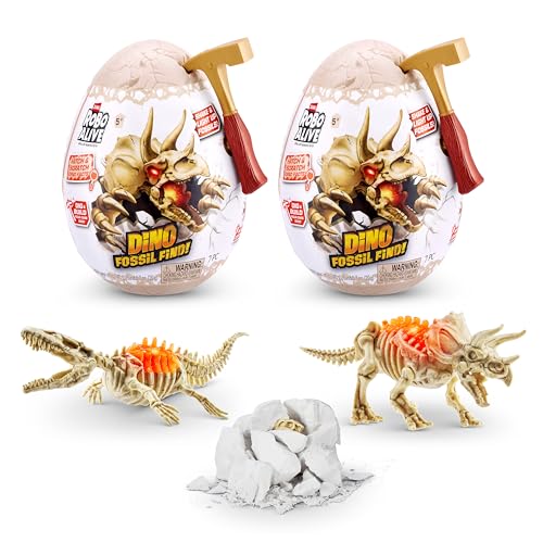 Robo Alive Mini Dino Fossil Find 2er-Pack: Mosasaur & Triceratops