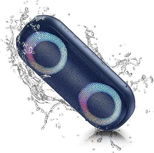 bluetooth speaker NOTABRICK mit rgb led licht, 30 w, ipx7 wasserfest, tragbar, blau