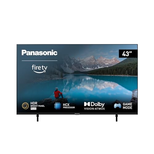 panasonic 43 zoll 4k ultra hd smart tv, hdr, dolby atmos, fire tv, schwarz