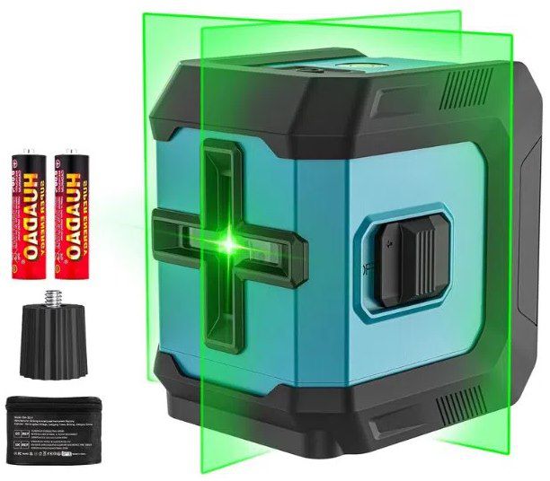 Produktbild: selbstnivellierender kreuzlinienlaser grün ip54 23,99 euro statt 30 euro