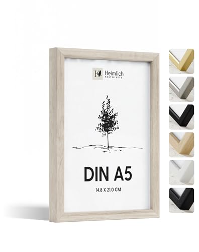 bilderrahmen din a5 14,8x21 cm natur eiche heimlich holzrahmen 1-pack