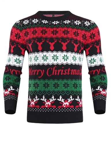 iClosam Herren weihnachtspullover rundhals warmer strickpullover für weihnachten