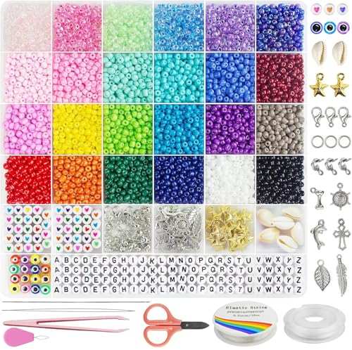 dazhqp 4mm perlen für armbänder, glasperlen zum auffädeln, diy bracelet kit, perlen set