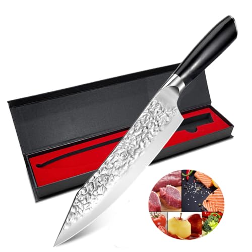 astylway kochmesser 20cm handgeschmiedetes küchenmesser aus carbonstahl mit holzgriff