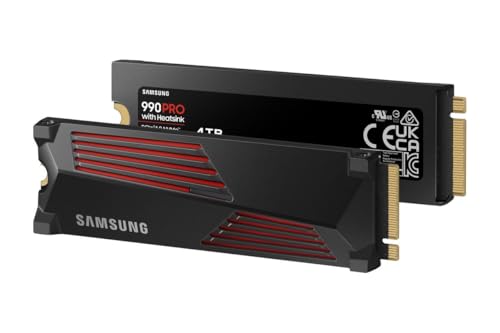 samsung 990 pro 4TB NVMe M.2 SSD mit heatsink, 7450MB/s lesen, rgb, für gaming