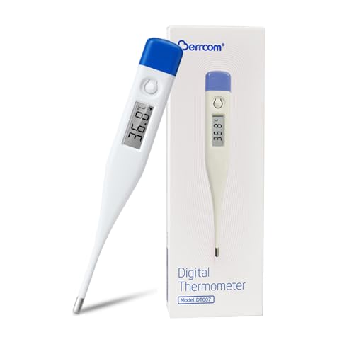 Berrcom digitales thermometer mit fieberalarm für erwachsene und kinder, mund- und unterarmthermometer