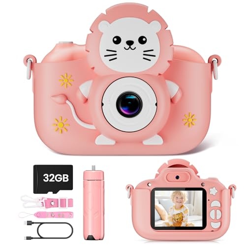 kinderkamera 1080p hd digitale kamera für kinder 3-12 jahre, diamoooky 32gb sd karte