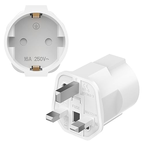 clomnpe 2er pack adapter england deutschland, reiseadapter uk zu de eu stecker