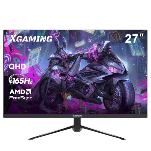 xgaming monitor 27 zoll 165hz qhd 2560x1440p 100% sRGB 1ms hdr amd freesync