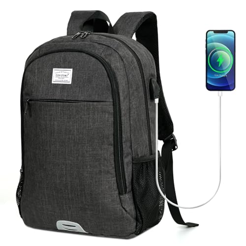 tantomi rucksack herren mit laptopfach 15,6 zoll, anti diebstahl reiserucksack dunkelgrau