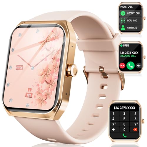 PASONOMI smartwatch damen 1,91 touchscreen ip68 wasserdicht sportuhr fitness tracker rosa