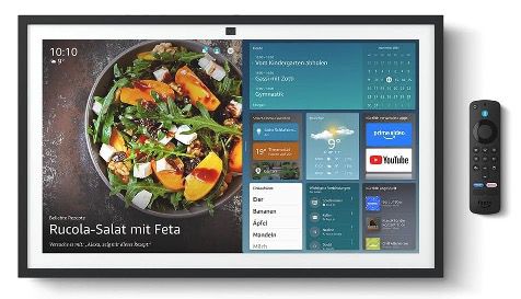 amazon echo show 21 zoll smart-display mit fire tv und alexa für 375 euro