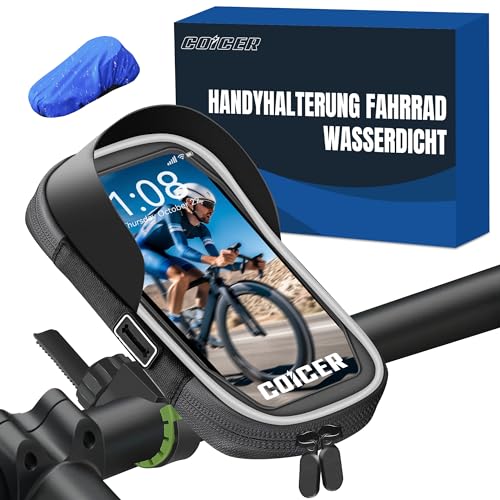 coicer handyhalterung fahrrad wasserdicht 360 drehbar für smartphone 4.7-6.5 zoll