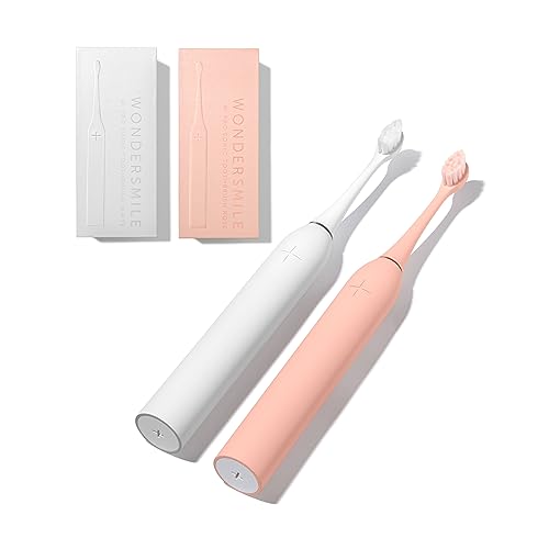 wondersmile schallzahnbürste doppelpack pro, elektrische zahnbürste mit 4 programmen