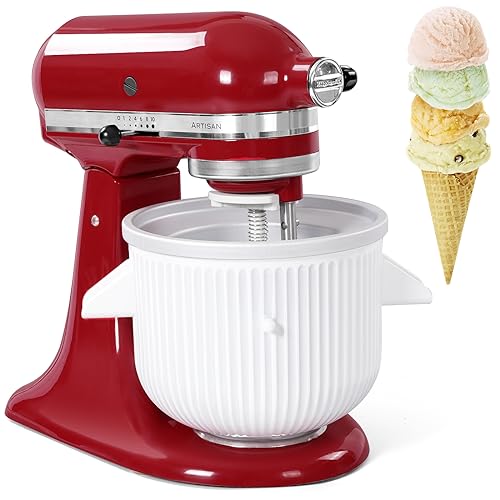 eismaschine aufsatz für kitchenaid standmixer, sorbet maker spülmaschinenfest