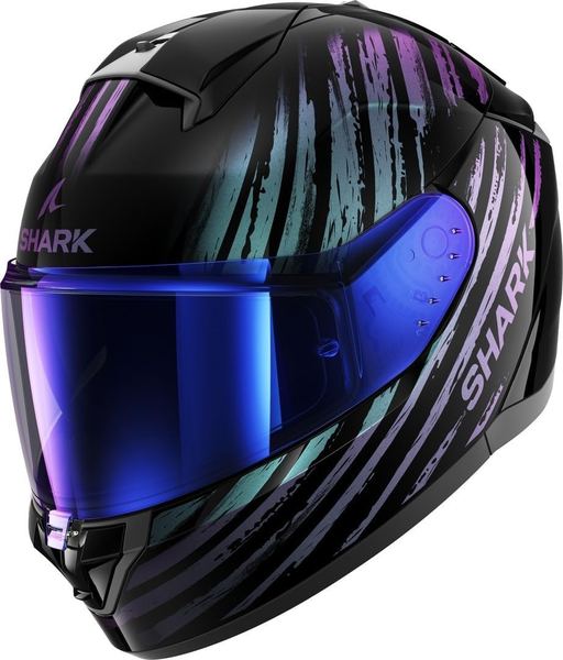 SHARK Integraler Motorradhelm KXK SSYA Schwarz/Blau/Lila XL
