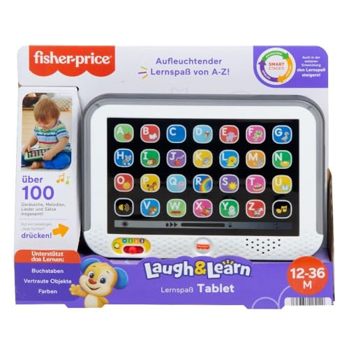 fisher-price lernspielzeug tablet computer für kleinkinder ab 1 jahr, hxb66