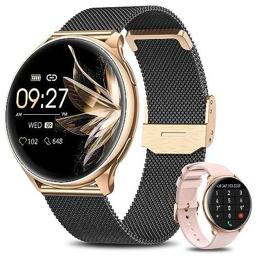 BANLVS smartwatch damen mit telefonfunktion, 1.32" display, wasserdicht, fitness tracker