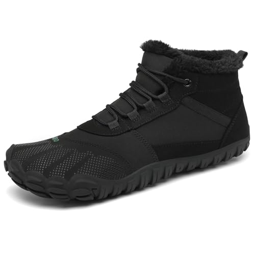 SAGUARO Gefütterte Barfußschuhe Herren, warme Winterschuhe Damen, Winterstiefel für Komfort und Wärme