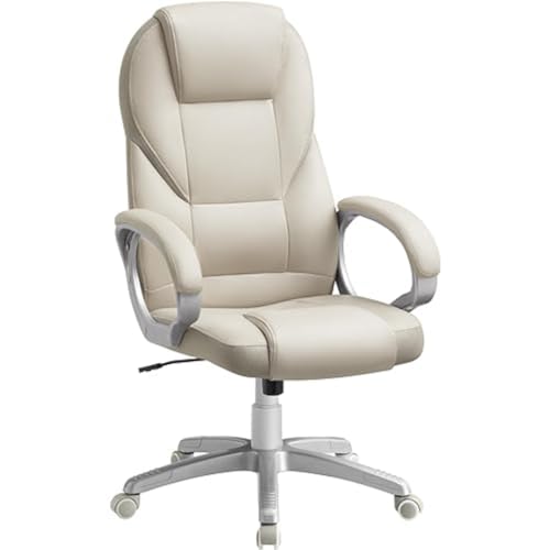 SONGMICS bürostuhl, gaming stuhl cremeweiß ergonomisch verstellbar