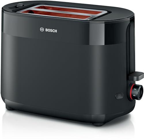 bosch toaster mymoment tat2m123, 800 watt, brötchenaufsatz, auftaufunktion, schwarz matt