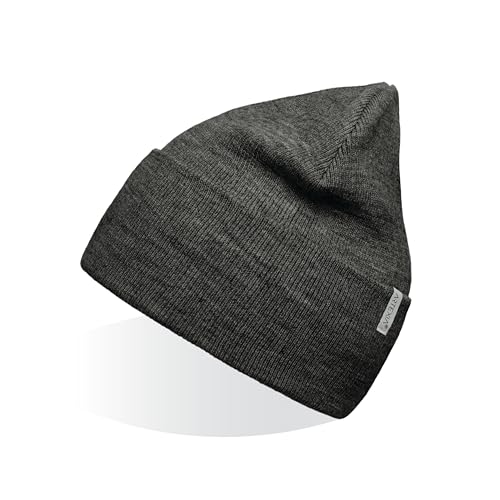 Artexia unisex beanie mütze aus polywolle ökologisch für herren und damen, grau melange dunkel