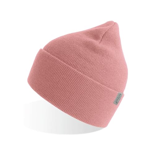 Artexia unisex beanie mütze rosa ökologisch aus polywolle strickmütze für herren und damen